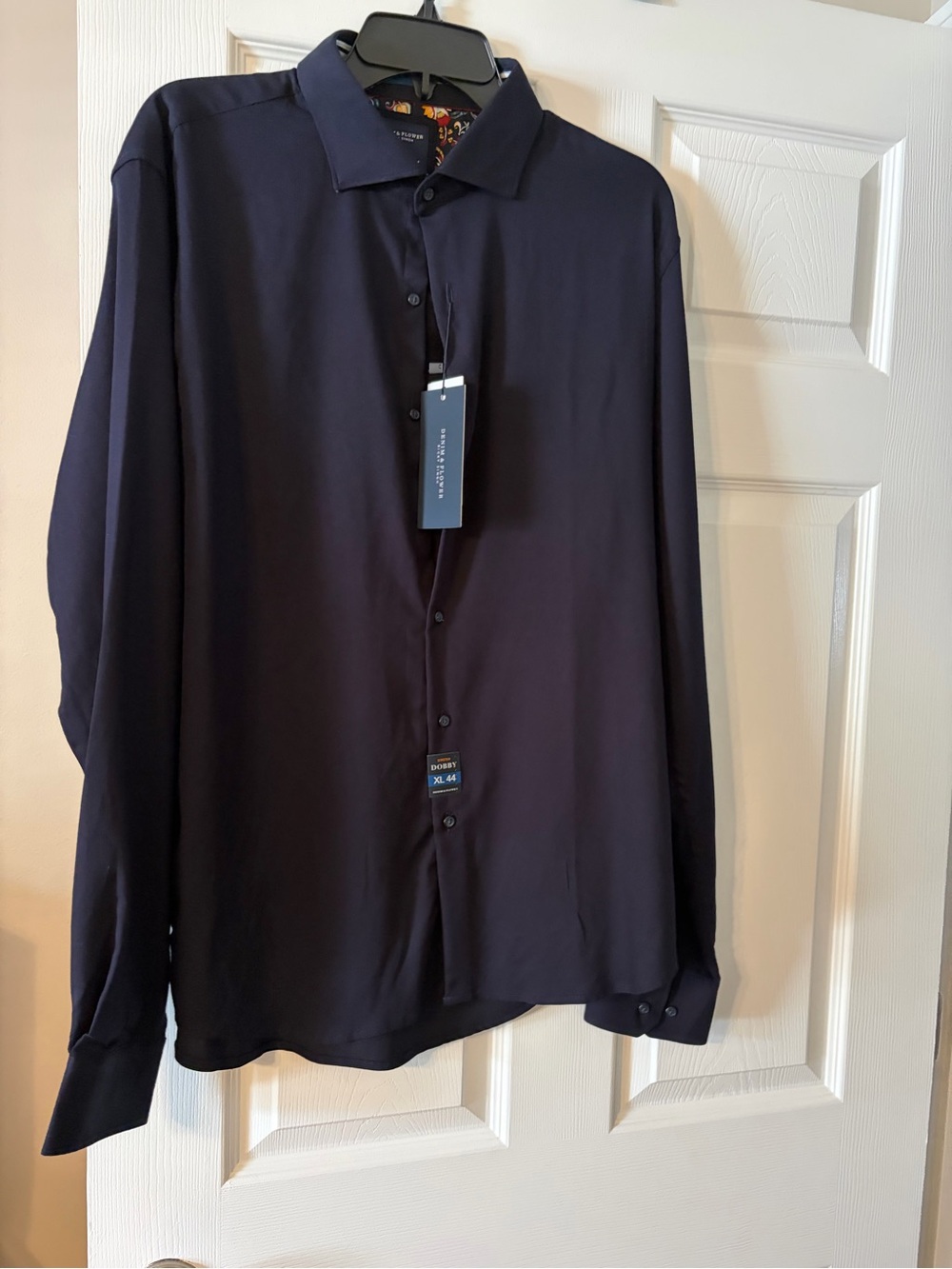 Brand New Ted Baker Navy Long-Sleeve Button-Down Shirt XL